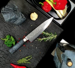 Cuttworxs Flamewood Koksmes Damaststaal VG10 -Keuken Grill Verkoop 2024 cuttworxs flamewood koksmes damaststaal vg10 2