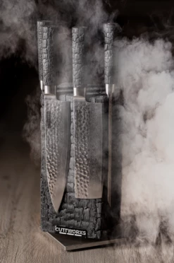 Cuttworxs Flamewood Koksmes Damaststaal VG10 -Keuken Grill Verkoop 2024 cuttworxs flamewood koksmes damaststaal vg10 4