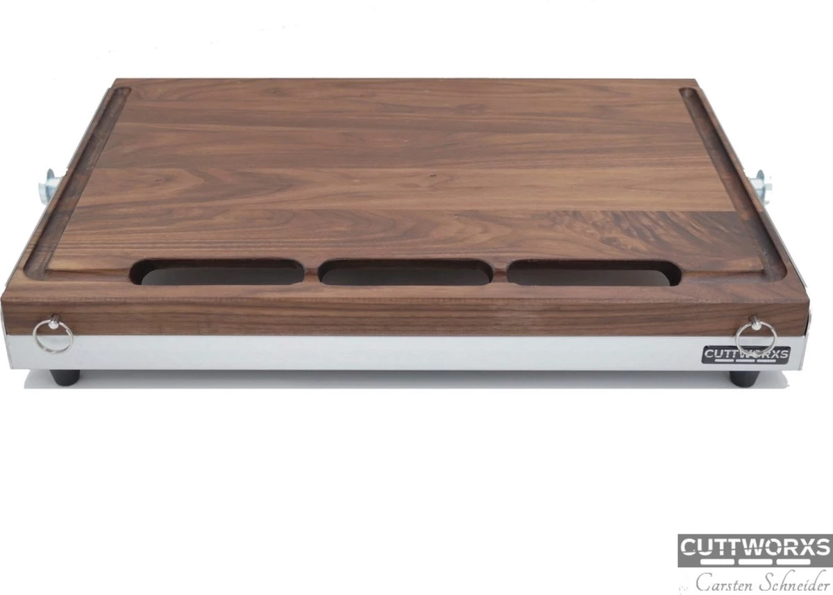 Cuttworxs Notenhouten Snijplank XL Met Sap Geul En Geïntegreerde Opvangbak 3 Cuttworxs Notenhouten Snijplank XL Met Sap Geul En Geïntegreerde Opvangbak